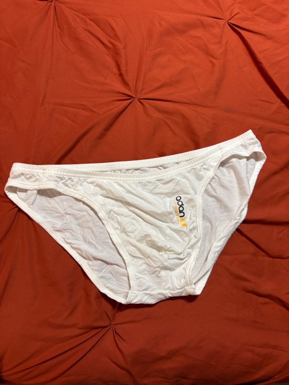 Ada Classic White Cotton Briefs with Yellow Logo Accent